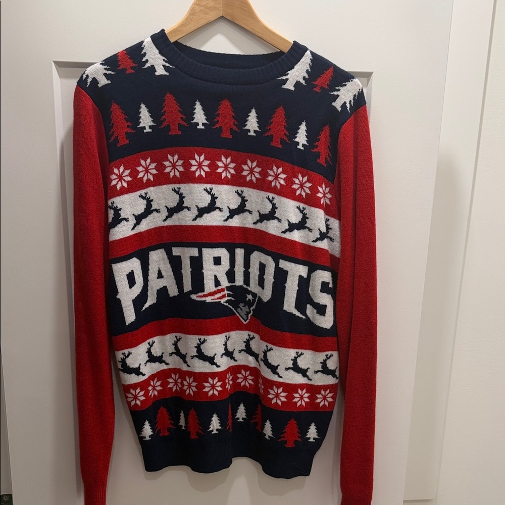 New England Patriots Men's Crewneck Sweater Ugly Sweater.
